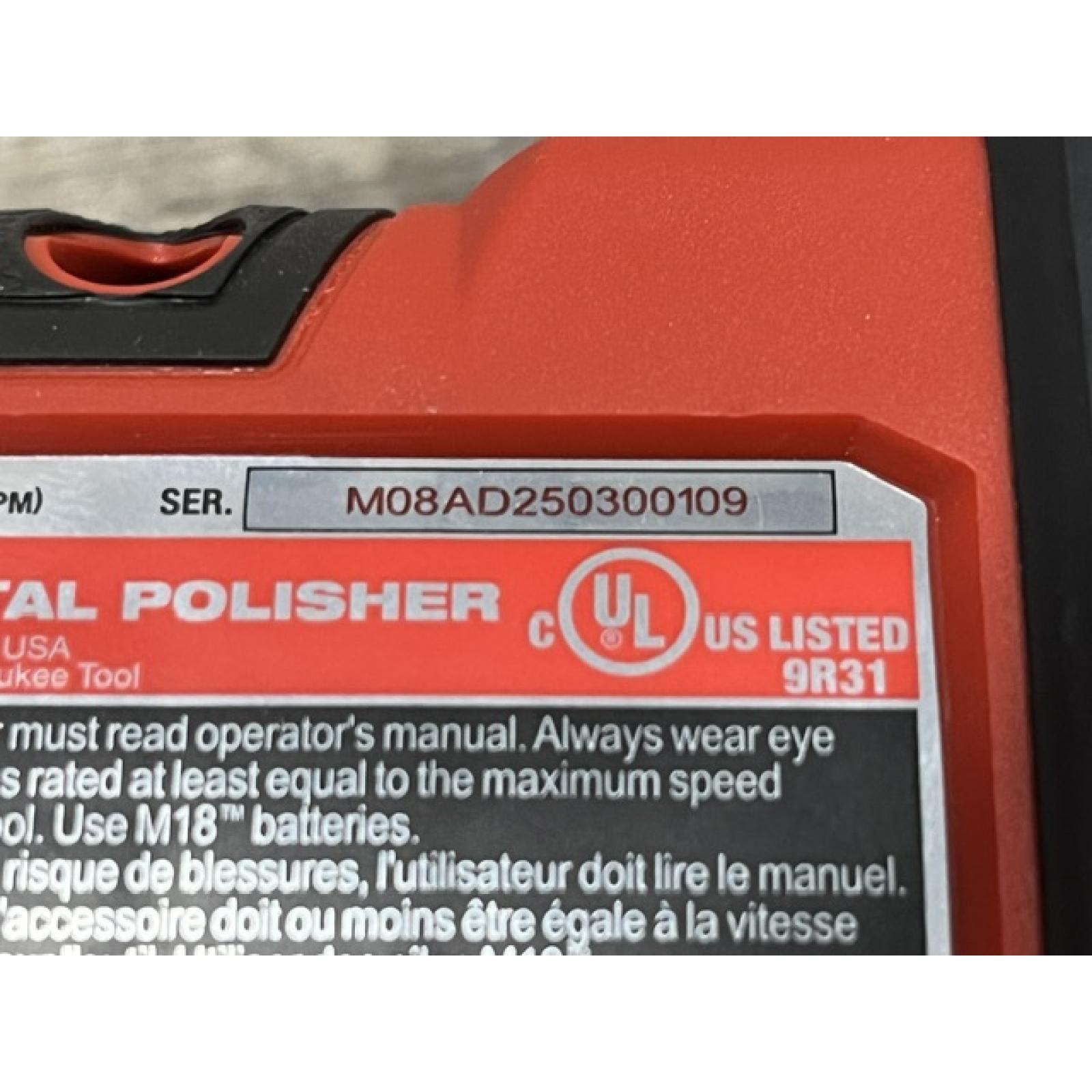 AS-IS Milwaukee FUEL Brushless Cordless 15mm Random Orbital Polisher Kit