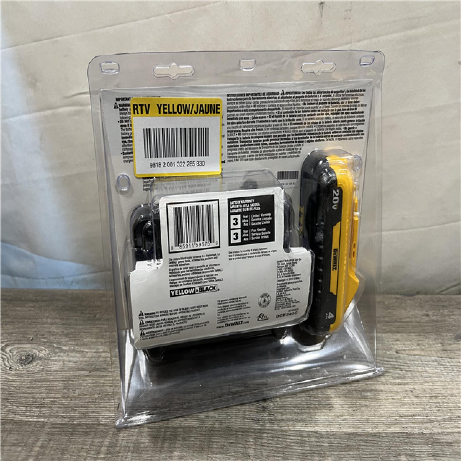 NEW - DEWALT 20-Volt MAX Lithium-Ion 4.0Ah Battery with 12-Volt to 20-Volt MAX Charger