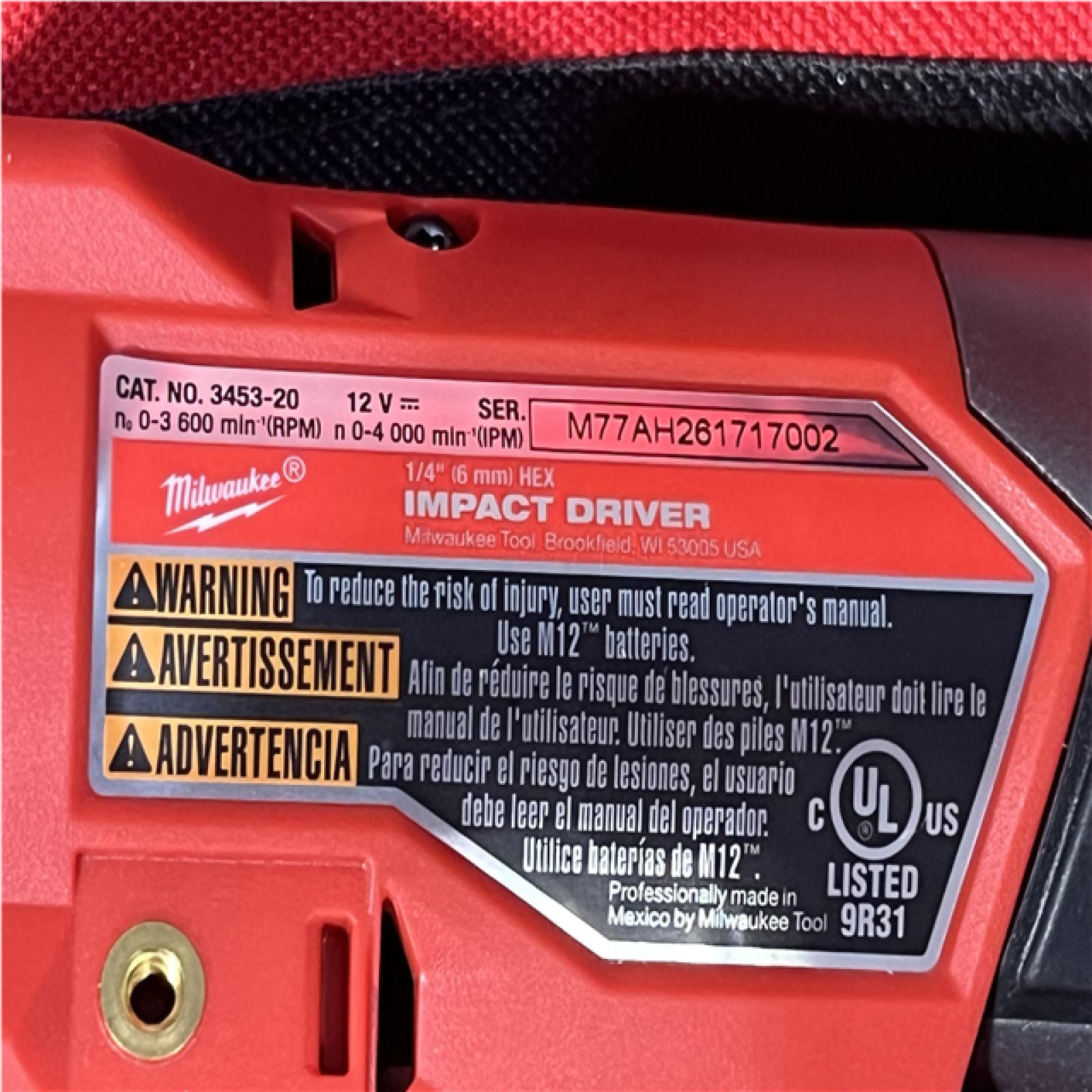 Houston Location AS-IS Milwaukee FUEL 12V Lithium-Ion Brushless Cordless 1/4 in. Hex Impact Driver (Tool-Only)