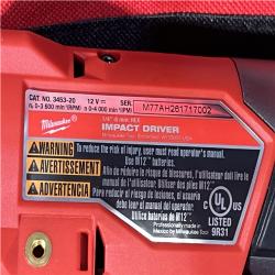 Houston Location AS-IS Milwaukee FUEL 12V Lithium-Ion Brushless Cordless 1/4 in. Hex Impact Driver (Tool-Only)