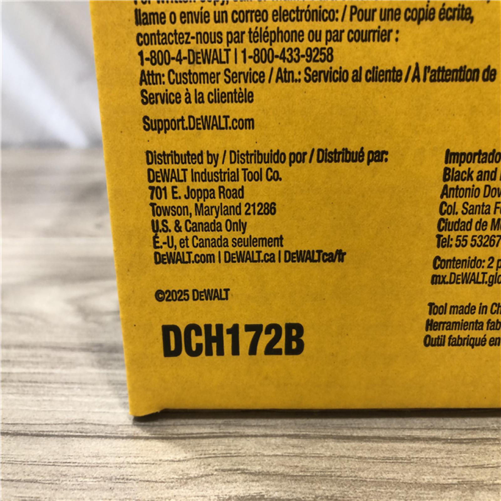 NEW! - Dewalt DCH172B MAX Atomic 20V 5/8 Inch Cordless SDS Plus Rotary Hammer (Tool Only)