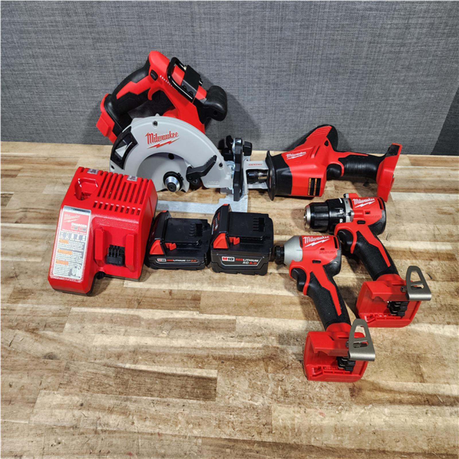 HOUSTON LOCATION - AS - IS Milwaukee 18-Volt Lithium-Ion Brushless Cordless (4-Tool) Combo Kit