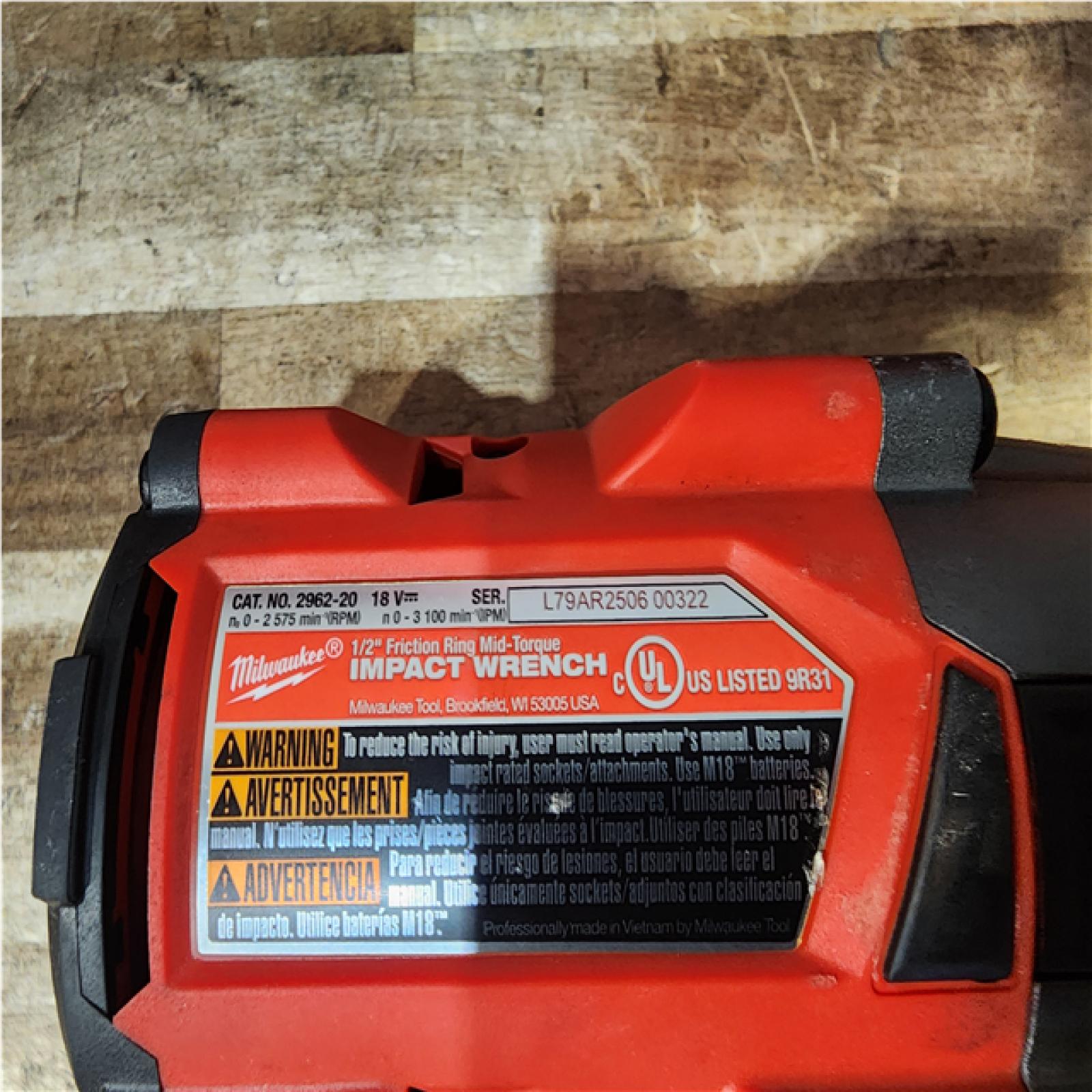 Houston Location AS-IS Milwaukee FUEL Impact wrench