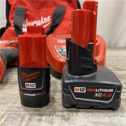 AS-IS Milwaukee FUEL 12-Volt Lithium-Ion Brushless Cordless Hammer Drill and Impact Driver Combo Kit