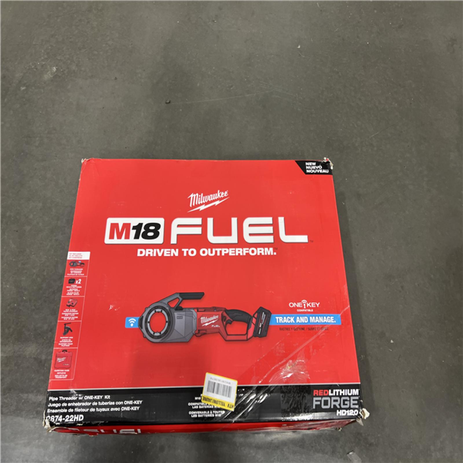 AS-IS Milwaukee M18 Fuel One-Key Cordless Brushless Pipe Threader Kit with (2) 12.0Ah Batteries and Case
