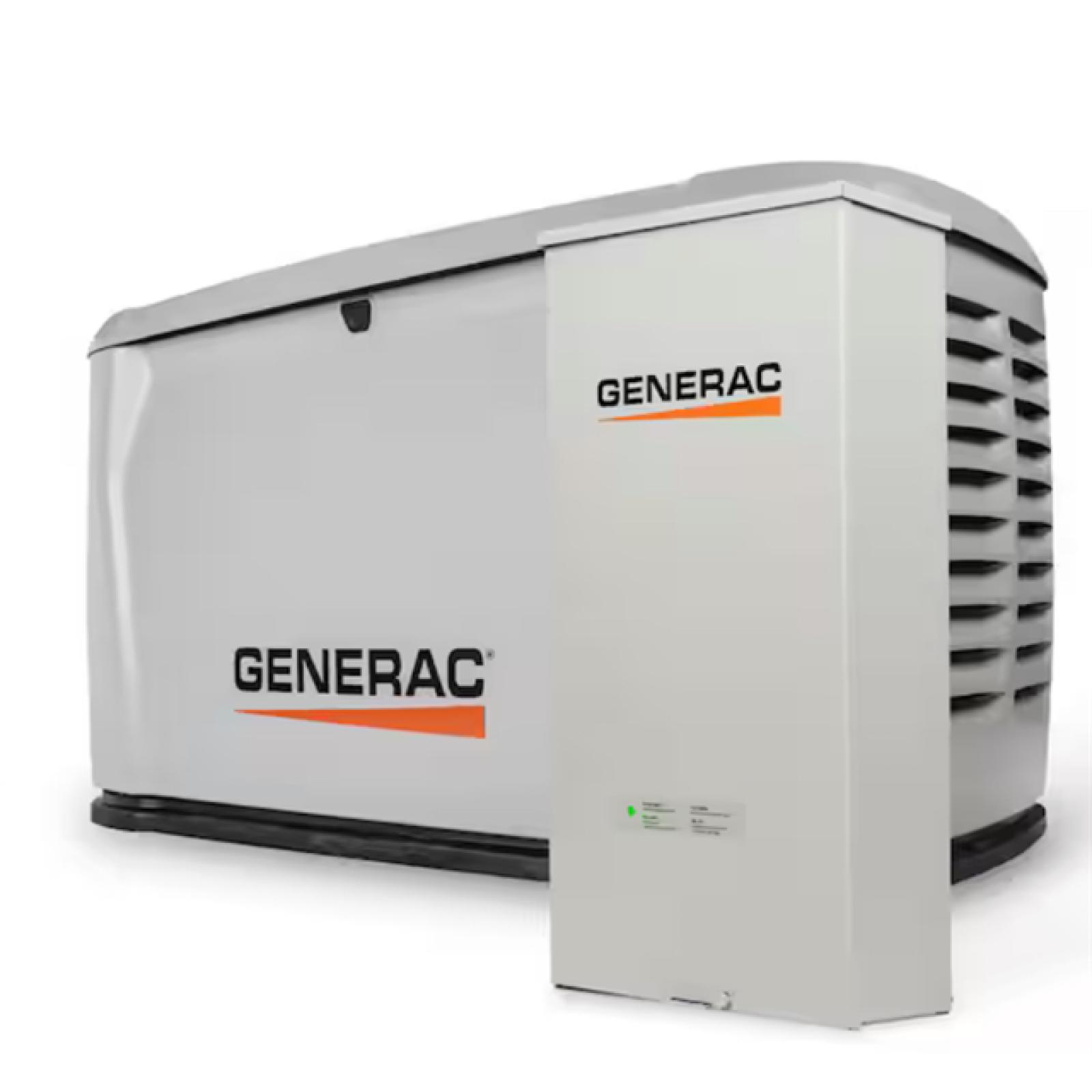 DALLAS LOCATION- AS-IS GENERAC 22kW Air-Cooled Auto Start Natural Gas or Propane Whole House Generator and 200 Amp Transfer Switch