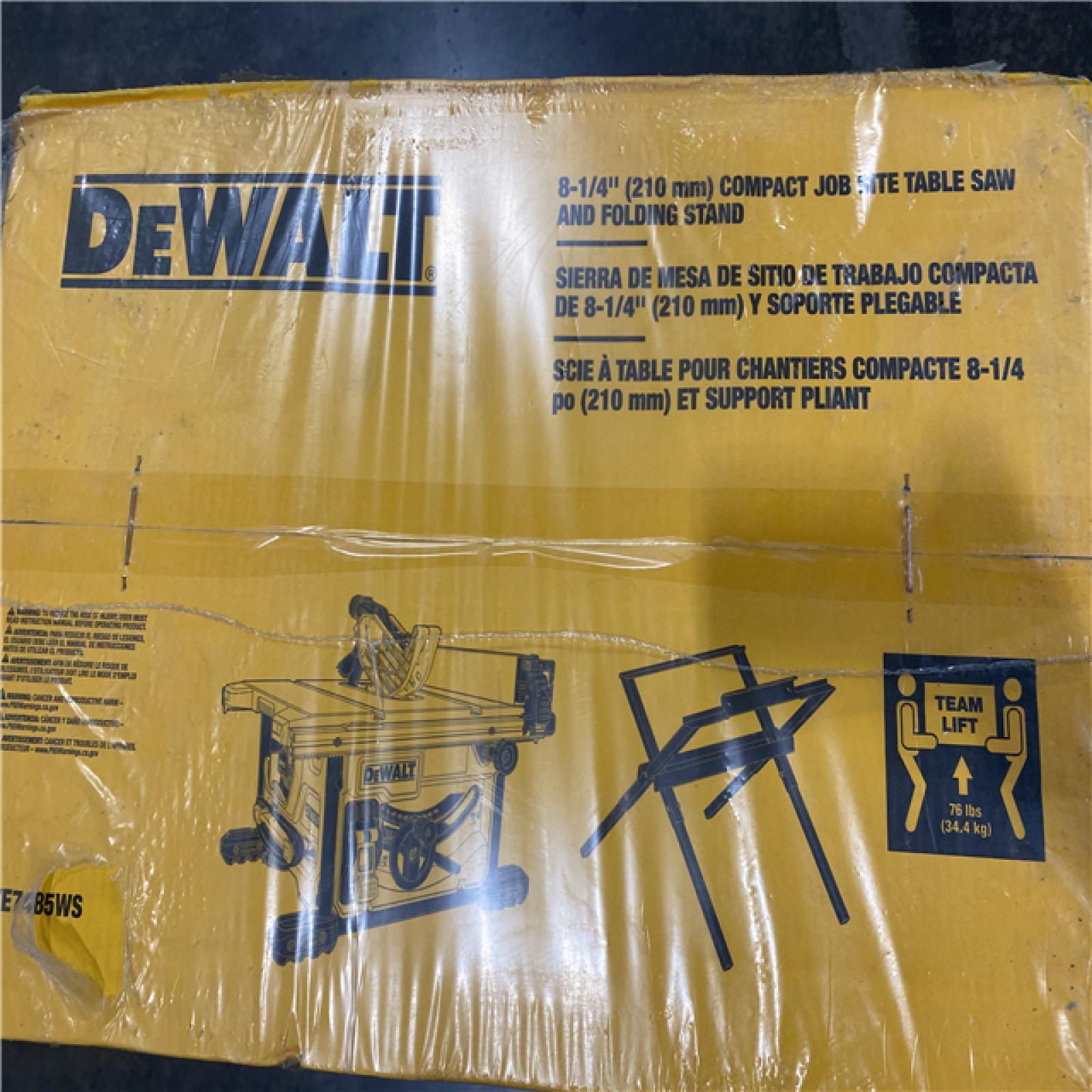 NEW - DEWALT 15 Amp Corded 8-1/4 in. Compact Jobsite Tablesaw with Compact Table Saw Stand