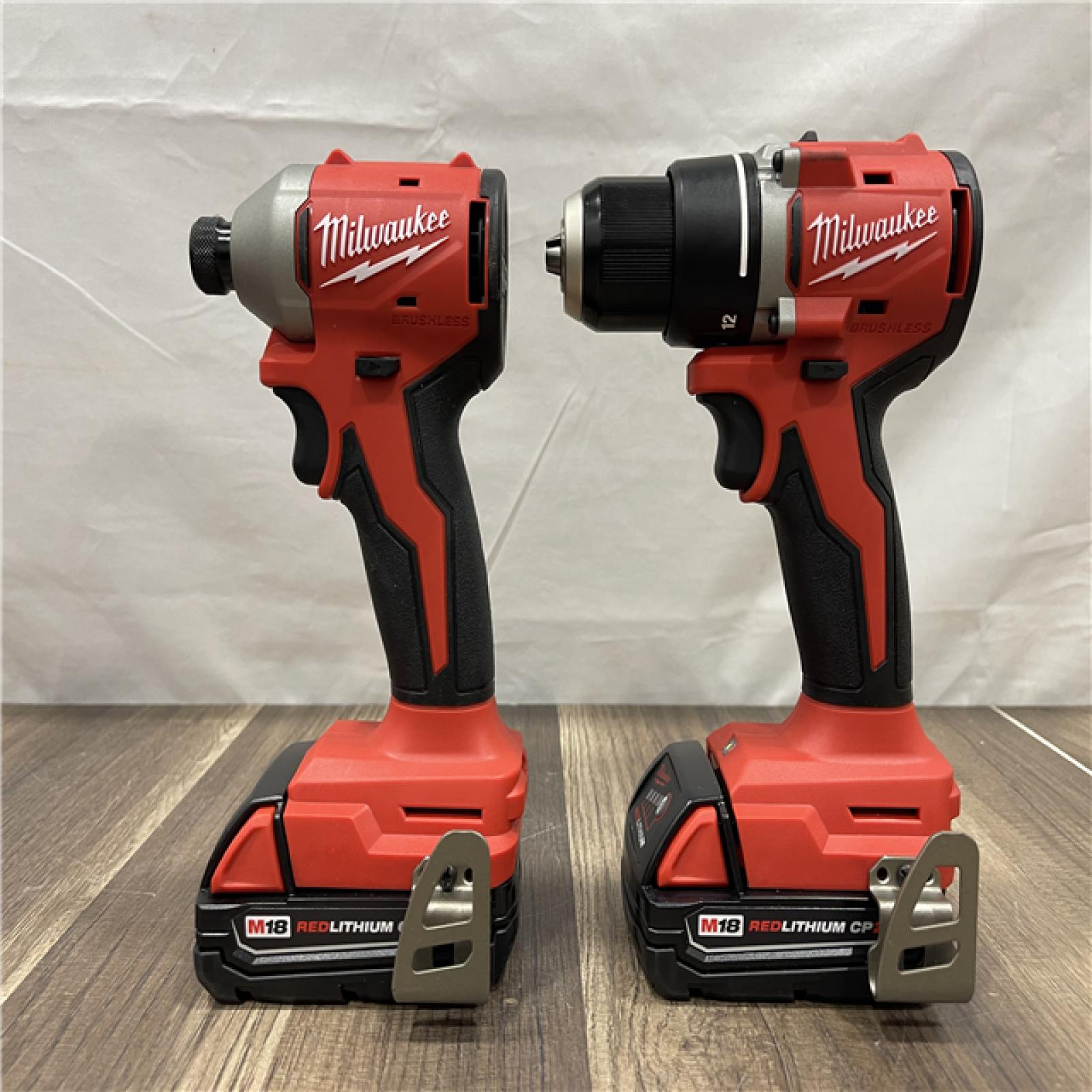AS-IS Milwaukee M18 18V Lithium-Ion Brushless Cordless Compact Drill/Impact Combo Kit