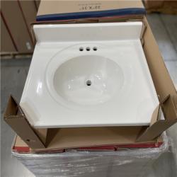 DALLAS LOCATION- 31IN. x 22IN. CUSTOM VANITY TOP SINK WHITE PALLET (8 UNITS)