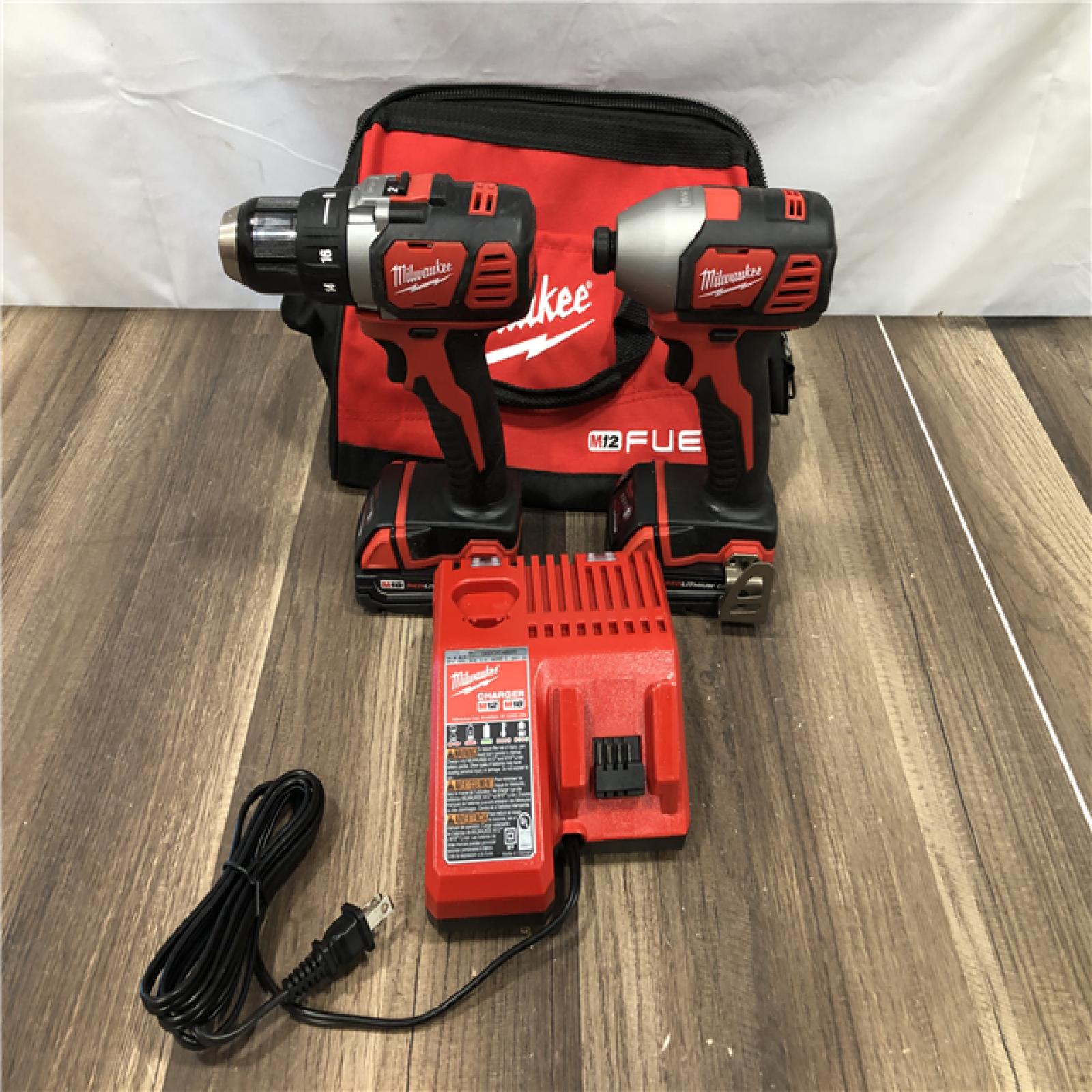 AS-IS Milwaukee 18V Lithium-Ion Cordless Drill Driver/Impact Driver Combo Kit