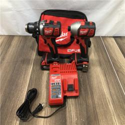 AS-IS Milwaukee 18V Lithium-Ion Cordless Drill Driver/Impact Driver Combo Kit