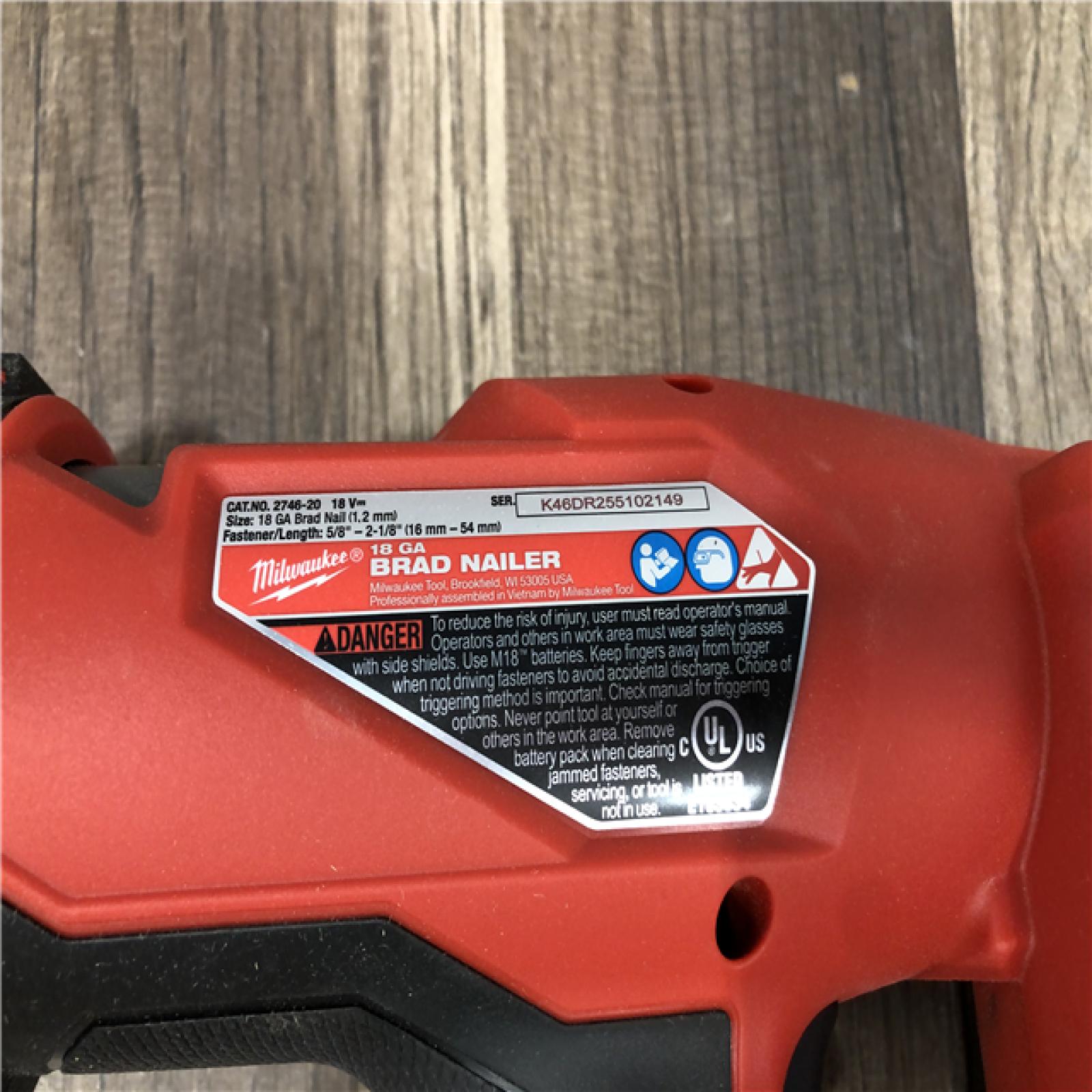 AS-IS Milwaukee FUEL 18-Volt Lithium-Ion Brushless Cordless Gen II 18-Gauge Brad Nailer (Tool-Only)