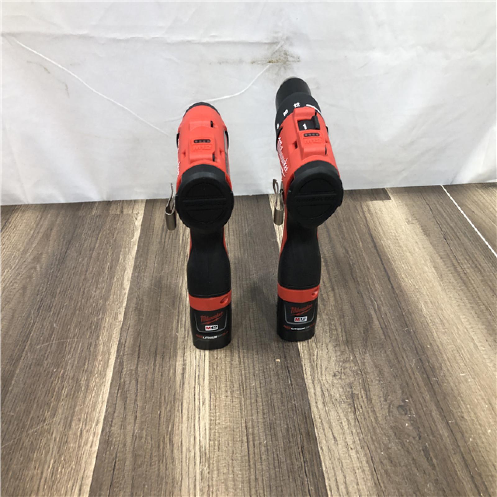 AS-IS Milwaukee 12-Volt Lithium-Ion Brushless Cordless Subcompact Drill and Impact Driver Combo Kit