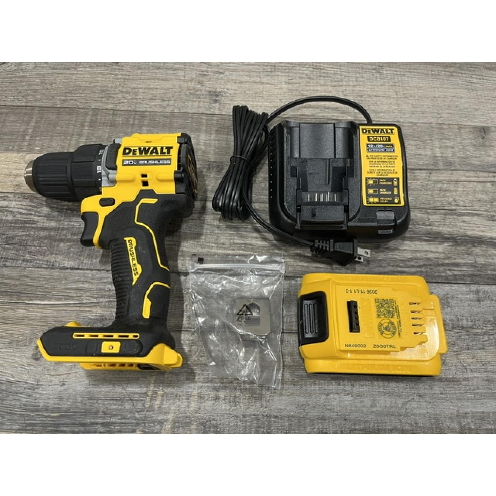 AS-IS DEWALT Atomic 20V Lithium-Ion Cordless Compact 1/2 in. Drill/Driver Kit