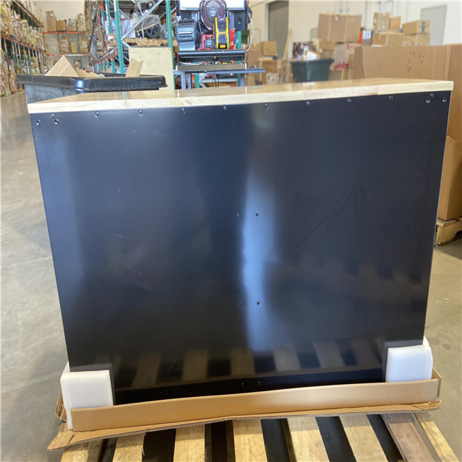 DALLAS LOCATION - Husky Tool Storage 46 in. W x 18 in. D 9-Drawer Mobile Workbench Cabinet in Gloss Black