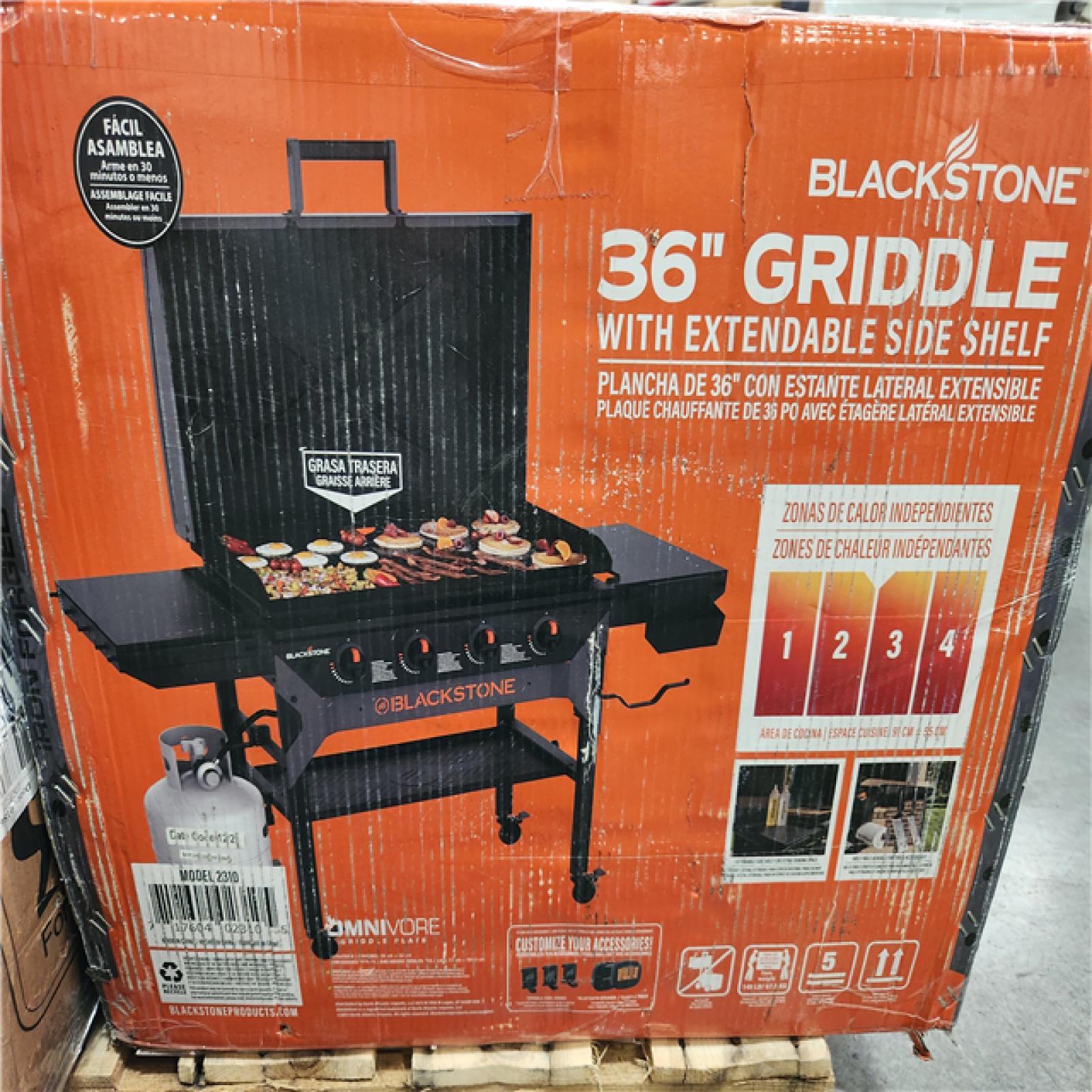 Phoenix AS-IS Blackstone 4-Burner Liquid Propane Outdoor Griddle with Hood in Black