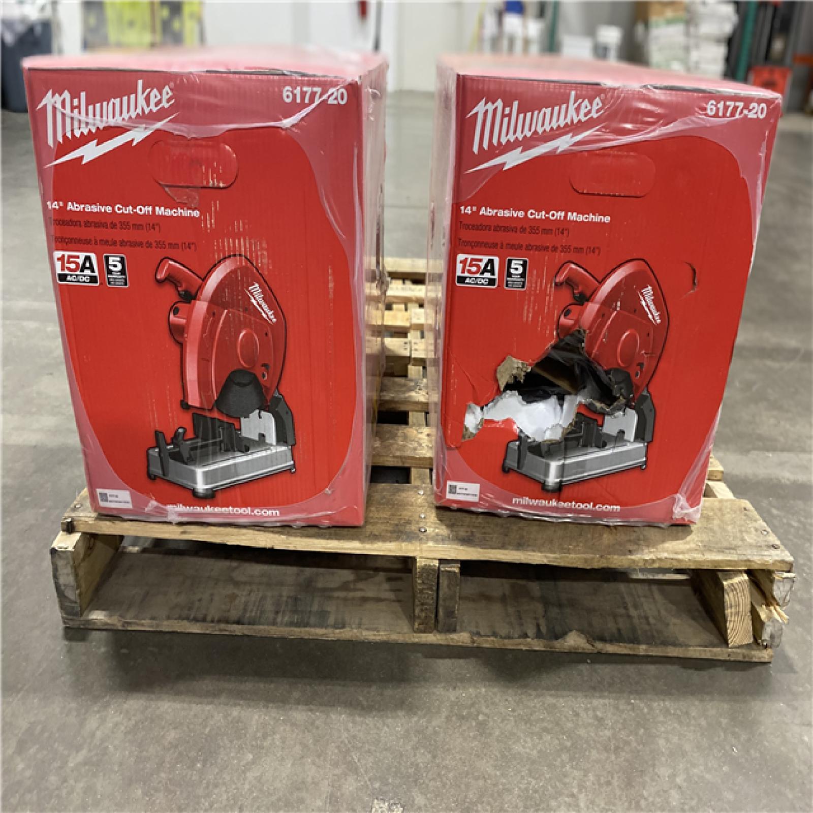 Dallas Location - NEW- Milwaukee 14 in. 15 Amp Abrasive Cut-Off Machine(Lot Of 2)