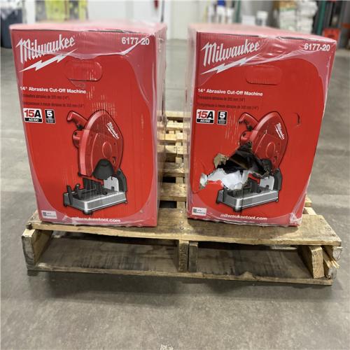 Dallas Location - NEW- Milwaukee 14 in. 15 Amp Abrasive Cut-Off Machine(Lot Of 2)