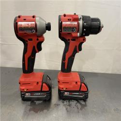 AS-IS - Milwaukee M18 18V Lithium-Ion Brushless Cordless Compact Drill/Impact Combo Kit