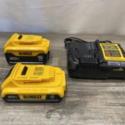 AS-IS DEWALT 20V MAX Lithium-Ion Battery Kit with 5.0Ah and 2.0Ah Battery and Charger