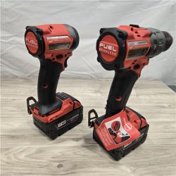 AS-IS MILWAUKEE FUEL 18V Lithium-Ion Brushless Cordless Hammer Drill and Impact Driver Combo Kit (2-Tool) with 2 Batteries