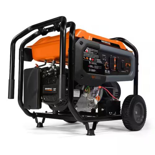 DALLAS LOCATION - Generac 10000 / 8000-Watt Electric Start Gasoline Powered Portable Generator w/ COSense and 3 ft. Adapter Cord Included-GP8000E