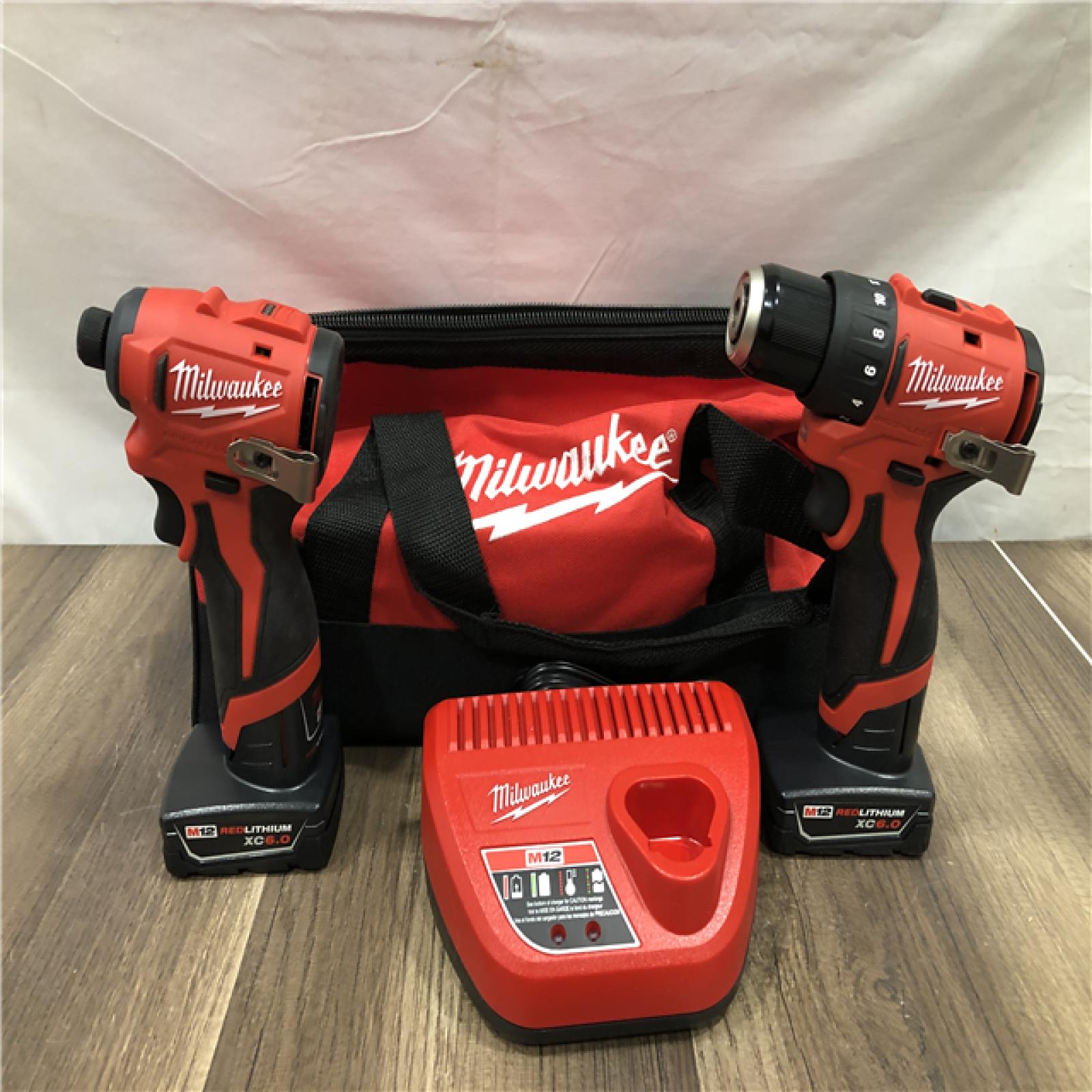 AS-IS Milwaukee 12-Volt Lithium-Ion Brushless Cordless Subcompact Drill and Impact Driver Combo Kit