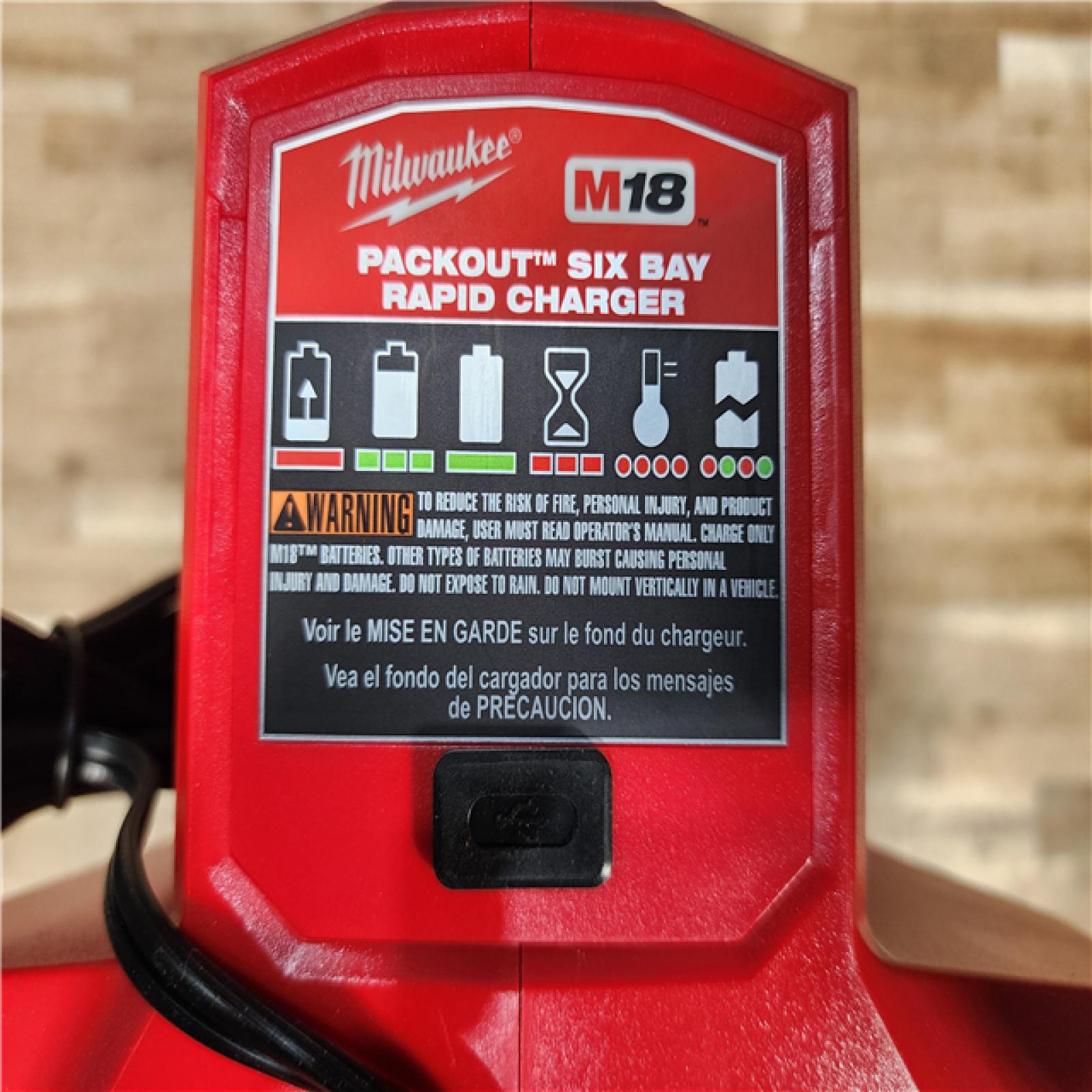 HOUSTON LOCATION - AS-IS Milwaukee M18 Packout Six Bay Rapid Charger (TOOL ONLY)