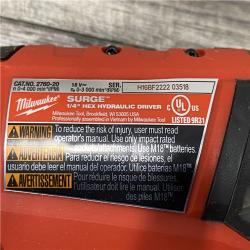 AS-IS Milwaukee FUEL SURGE 18V Lithium-Ion Brushless Cordless 1/4 in. Hex Impact Driver (Tool-Only)