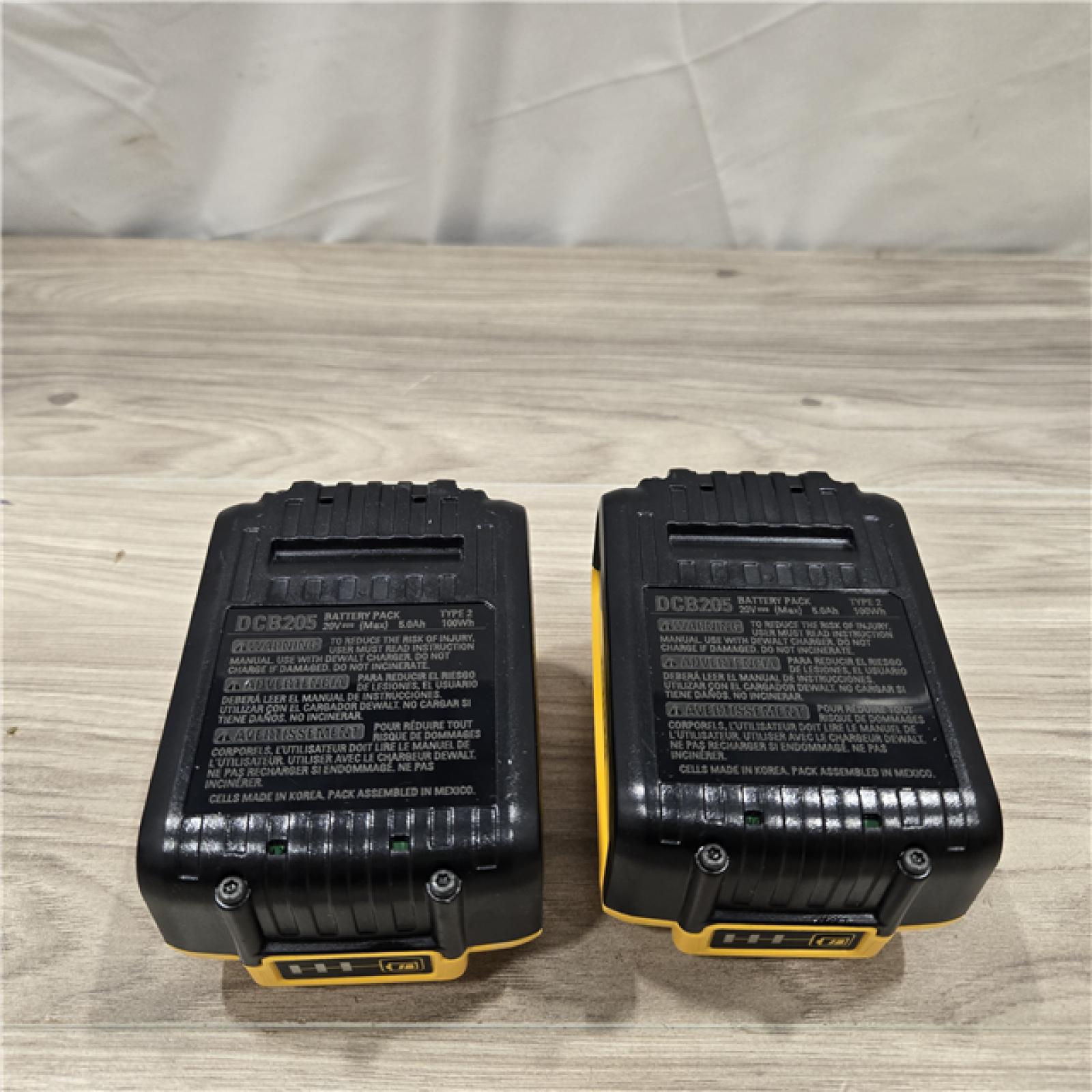 AS-IS DEWALT 20V MAX XR Premium Lithium-Ion 5.0Ah Battery Pack (2 Pack)