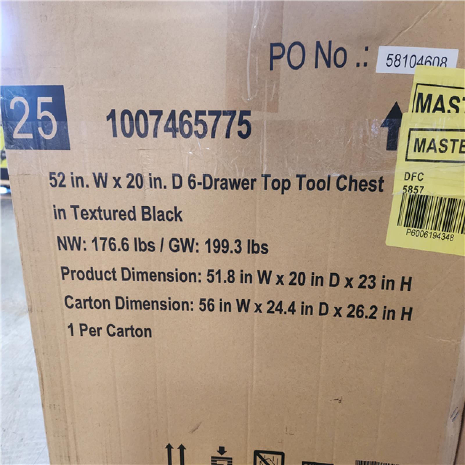 Phoenix NEW Husky Tool Storage 52 in. W x 20 in. D Heavy Duty Rolling Tool Chest Combo in Matte Black (SEALED)