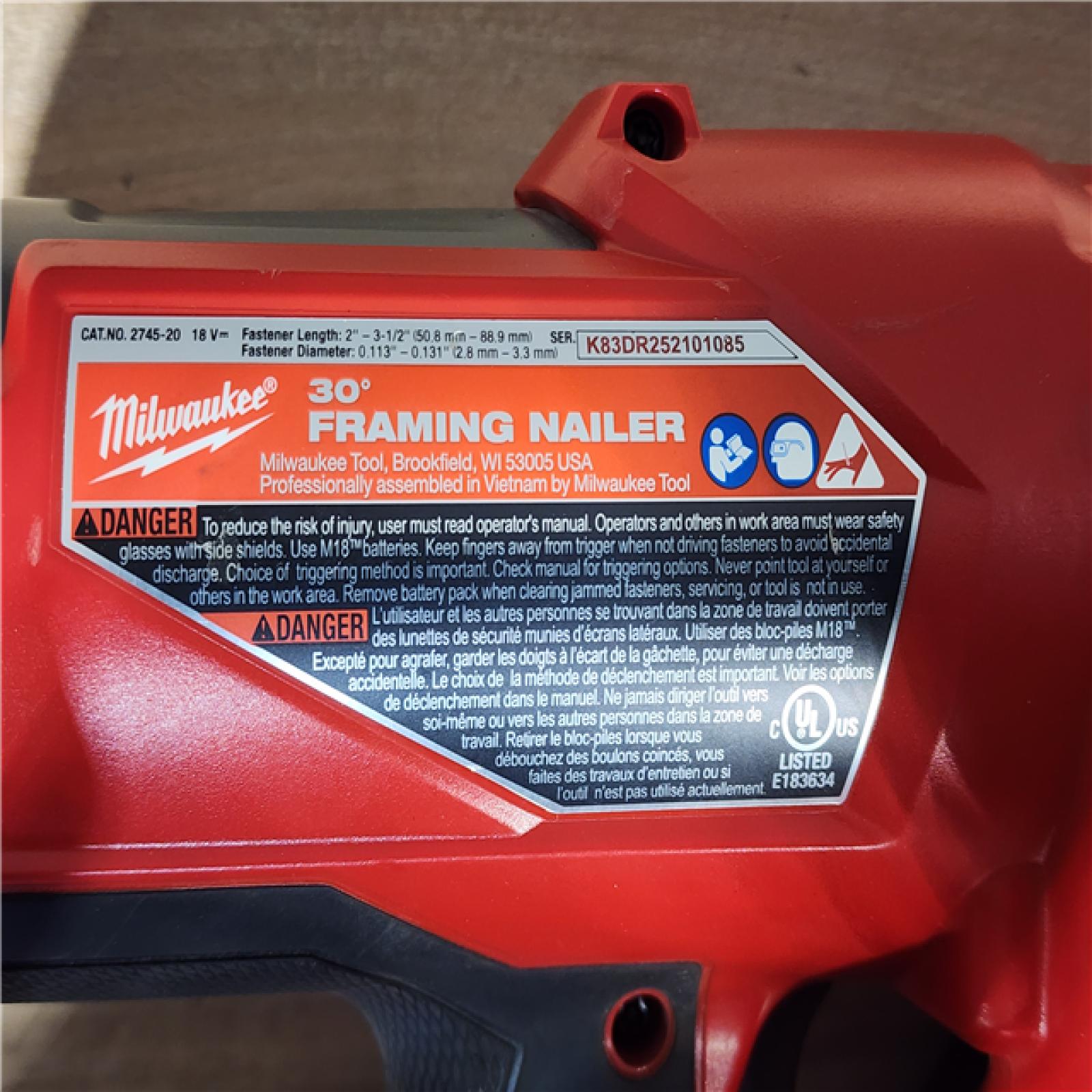 HOUSTON LOCATION - AS-IS Milwaukee FUEL 3-1/2 in. 18-Volt 30-Degree Lithium-Ion Brushless Cordless Framing Nailer (Tool-Only)