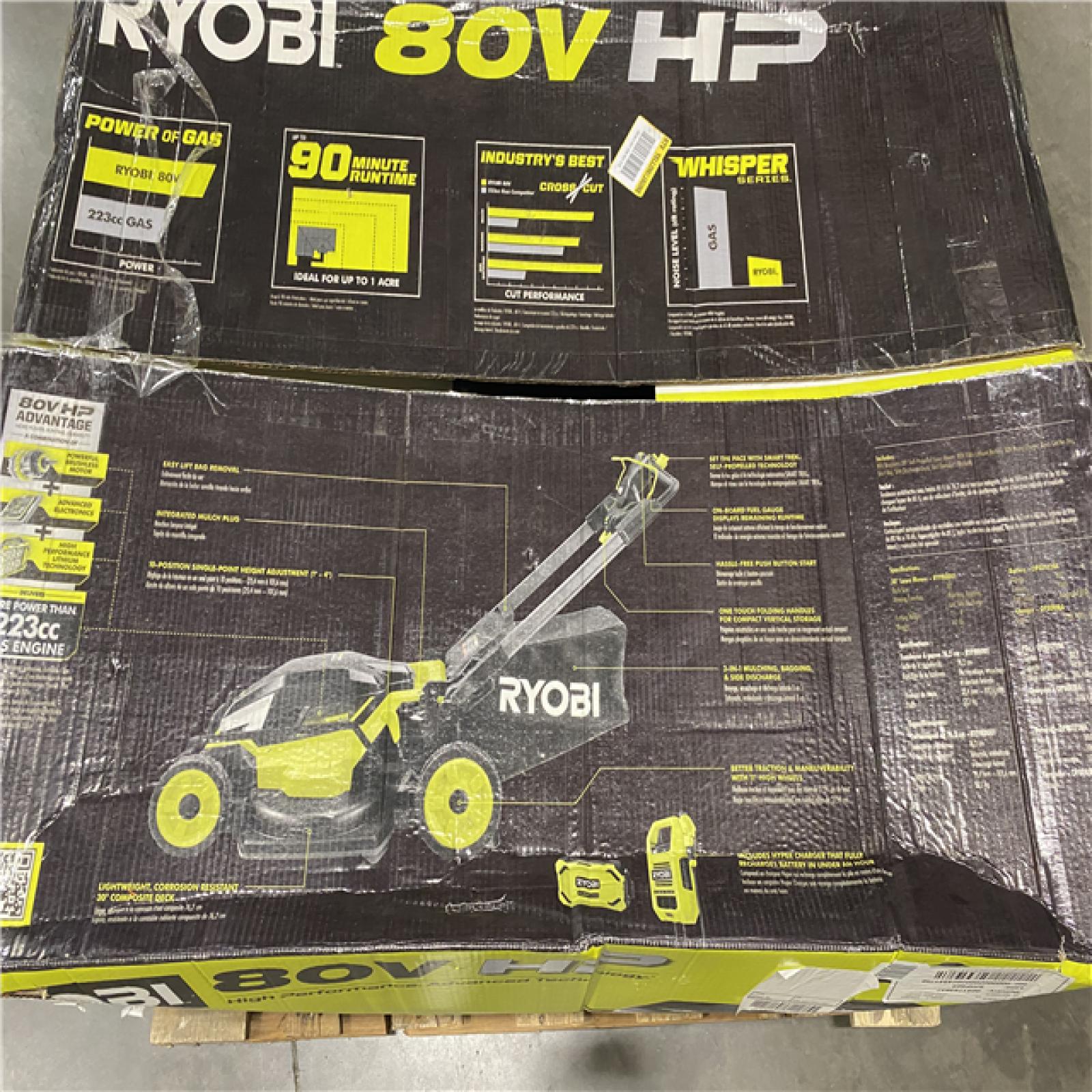 Dallas Location - As-Is RYOBI 80V HP Brushless Battery Cordless Electric 30 in. Multi-Blade Lawn Mower with Battery and Charger