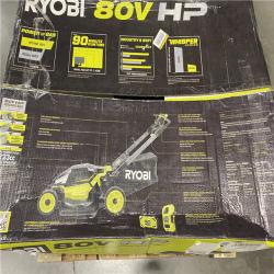 Dallas Location - As-Is RYOBI 80V HP Brushless Battery Cordless Electric 30 in. Multi-Blade Lawn Mower with Battery and Charger