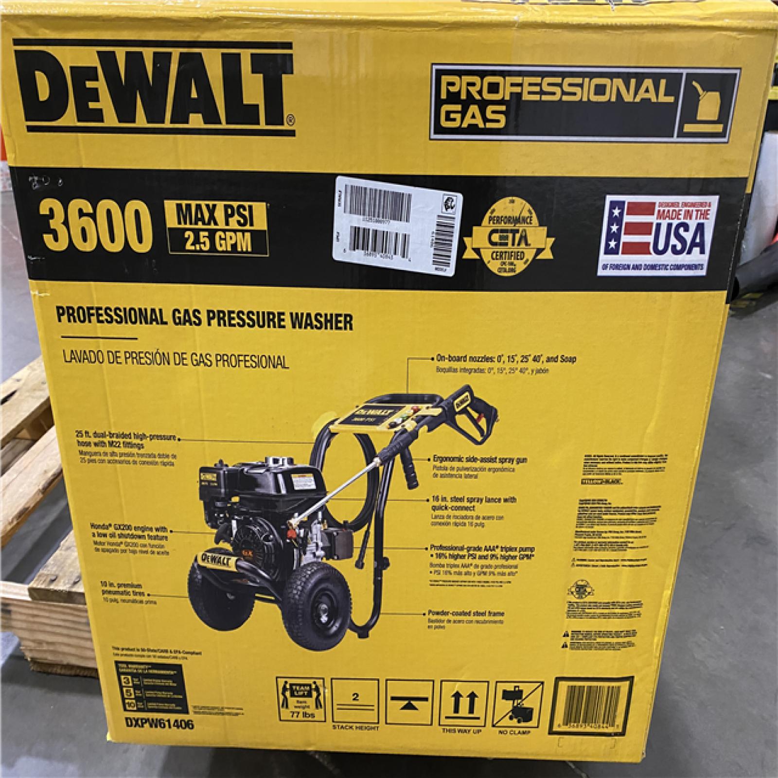 Dallas Location - As-Is DEWALT 3600 PSI 2.5 GPM Gas Pressure Washer