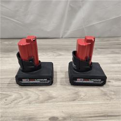 AS-IS Milwaukee M12 12V Lithium-Ion XC High Output 5.0 Ah Battery Pack (2-Pack) Starter Kit