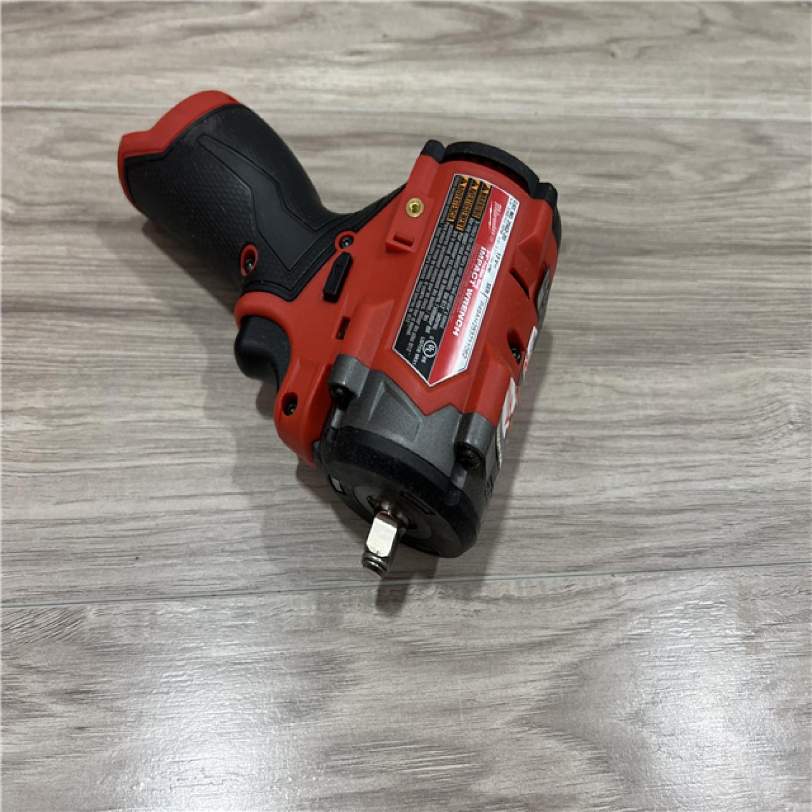 AS-IS Milwaukee  FUEL 12V Lithium-Ion Brushless Cordless Stubby 3/8 in. Impact Wrench (Tool-Only)