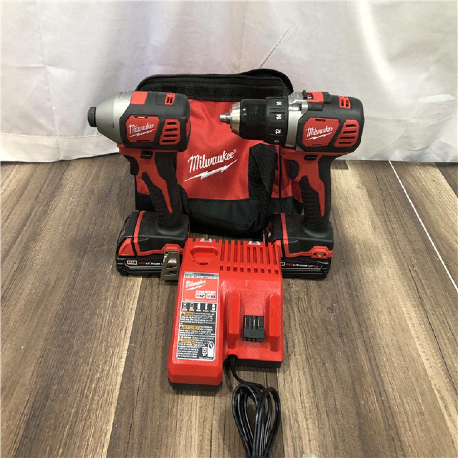 AS-IS Milwaukee 18V Lithium-Ion Cordless Drill Driver/Impact Driver Combo Kit