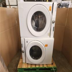 Phoenix AS-IS Samsung 4.5 cu. ft. High-Efficiency Front Load Washer in White with Self-Clean+ With 7.5 cu. ft. Vented Stackable Gas Dryer in White with Sensor Dry