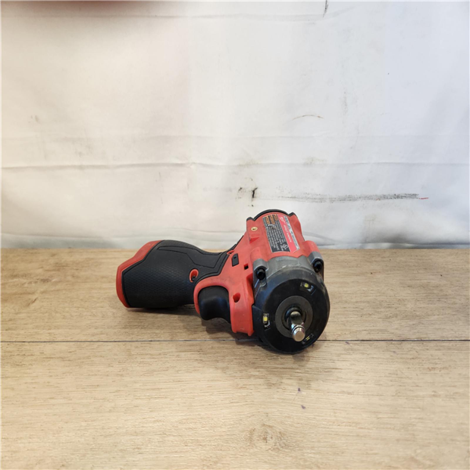 AS-IS- Milwaukee  FUEL 12V Lithium-Ion Brushless Cordless Stubby 3/8 in. Impact Wrench (Tool-Only)
