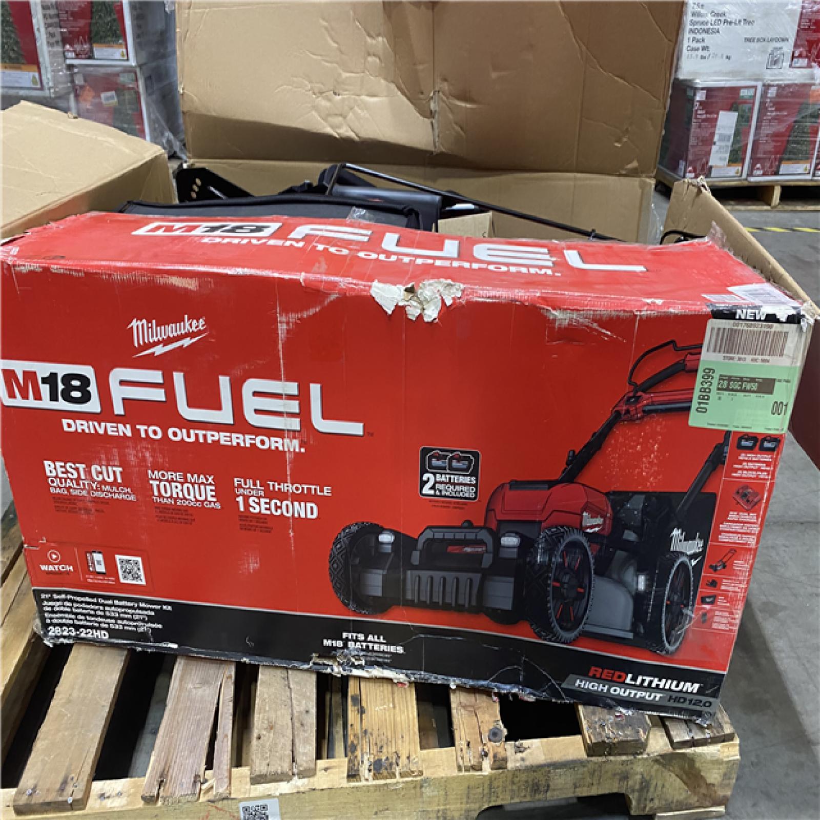 Dallas Location - As-Is 	Milwaukee M18 FUEL Brushless Cordless 21 in Dual Battery  Mower Kit