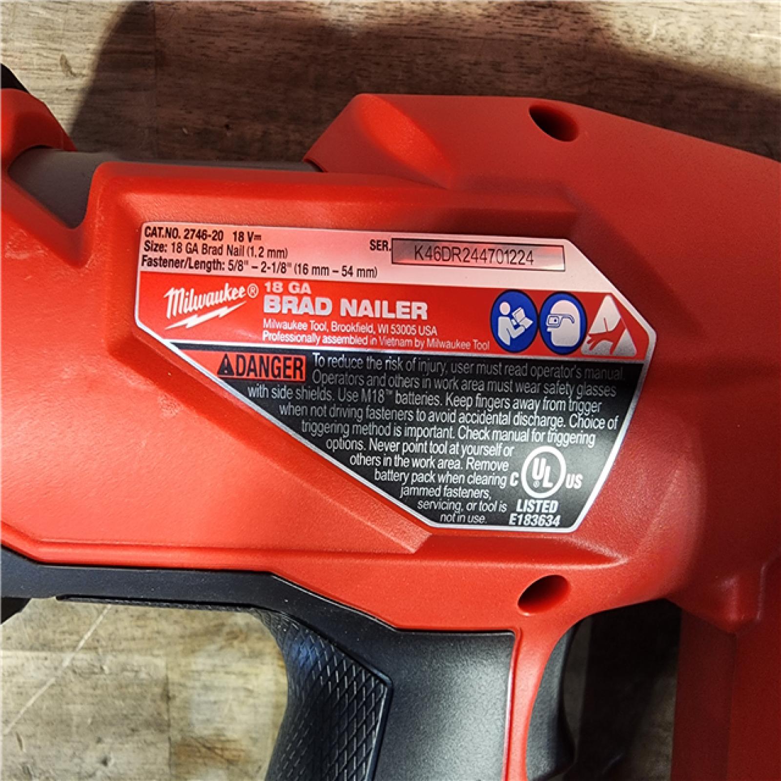HOUSTON LOCATION - AS-IS Milwaukee M18 Fuel 18V Brushless 18-Gauge Brad Nailer 2746-20 (Bare Tool)