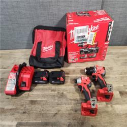 HOUSTON LOCATION - AS-IS M18 18V Lithium-Ion Brushless Cordless Compact Drill/Impact Combo Kit (2-Tool) W/(2) 2.0 Ah Batteries, Charger & Bag