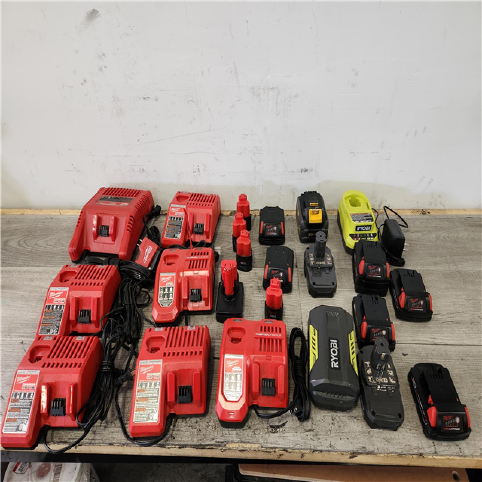 Phoenix Location AS-IS mixed Lot of Chargers and Batteries (8 chargers) (15 Batteries)