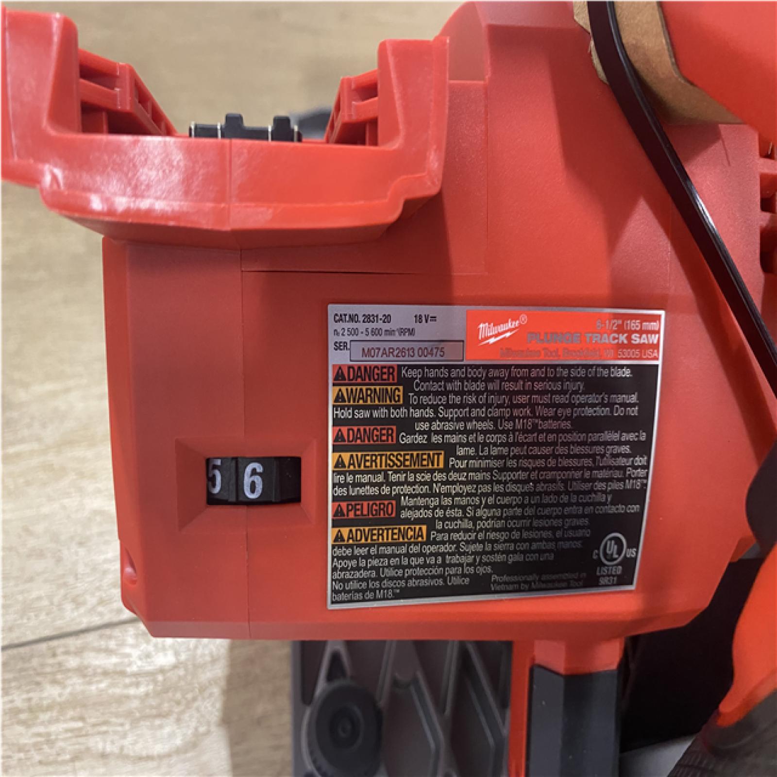 AS-IS Milwaukee FUEL 18V Lithium-Ion Cordless Brushless 6-1/2 in. Plunge Cut Track Saw (Tool-Only)