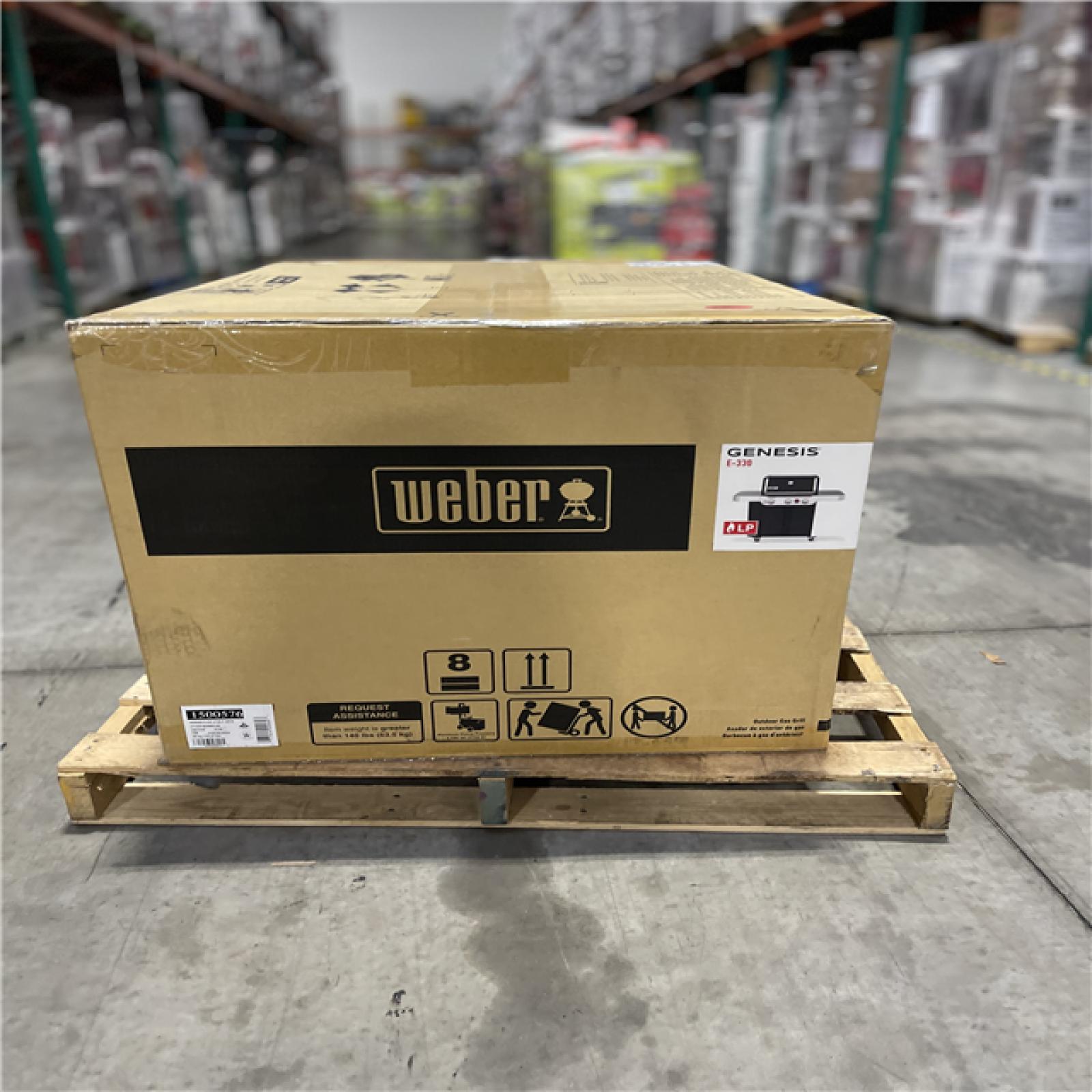 DALLAS LOCATION- Weber Genesis E-330 3-Burner Liquid Propane Gas Grill in Black with Large Sear Zone