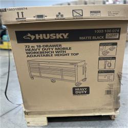 DALLAS LOCATION- Husky 72 in. W x 24 in. D Heavy Duty 18-Drawer Mobile Workbench