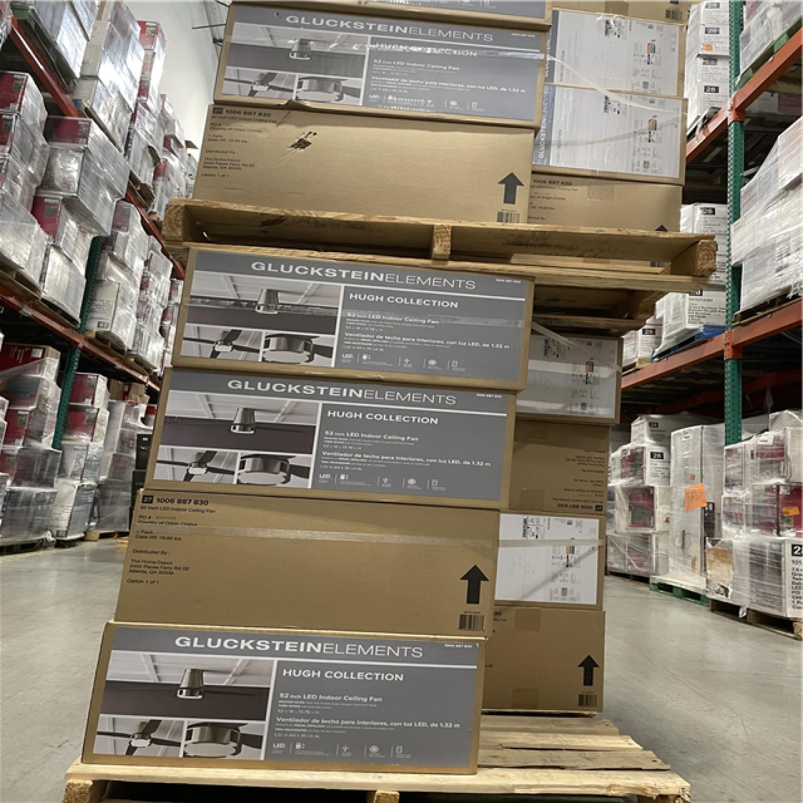 DALLAS LOCATION - Hugh 52 in. Integrated LED Indoor Nickel Ceiling Fan PALLET-(32 UNITS)