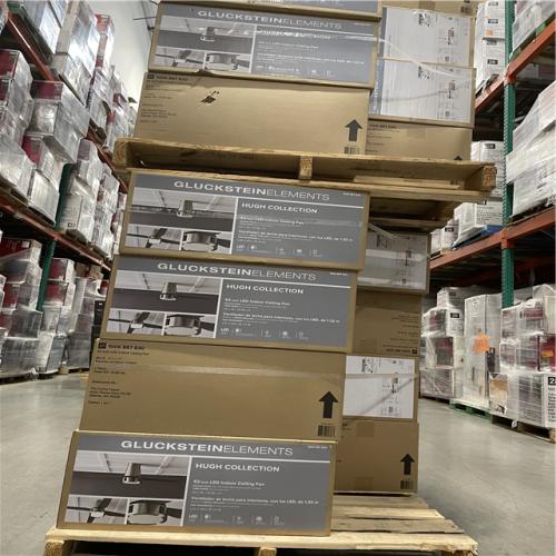 DALLAS LOCATION - Hugh 52 in. Integrated LED Indoor Nickel Ceiling Fan PALLET-(32 UNITS)