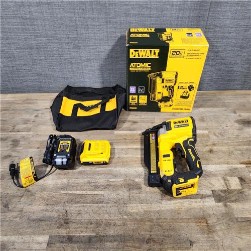 HOUSTON LOCATION - AS-IS DEWALT ATOMIC 20V MAX Lithium Ion Cordless 23 Gauge Pin Nailer Kit with 2.0Ah Battery and Charger